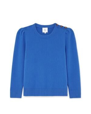 G. Label by Goop Girlfriend Crewneck Sweater Blue 100% Virgin Wool S